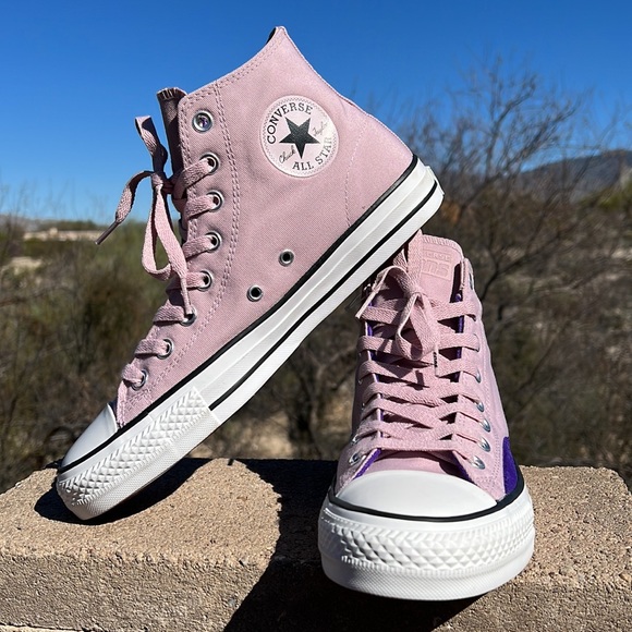 New Converse Pink & Purple CTAS Pro Hi Top Sneakers - Picture 13 of 17